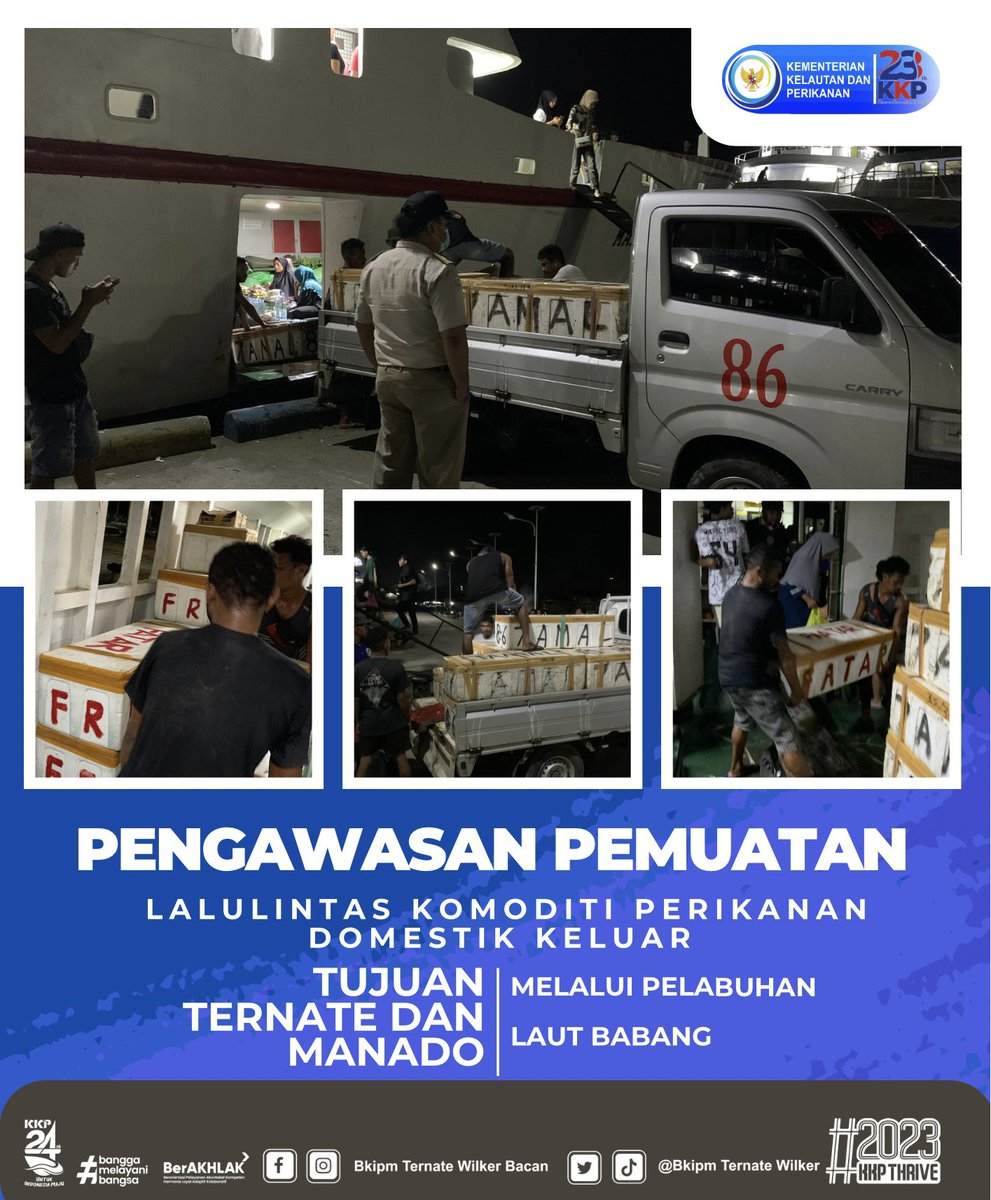 27/12/23 Giat pengawasan pemuatan Lalulintas komoditi perikanan domestik keluar melalui pelabuhan Laut Babang tujuan Ternate dan Manado #KKPThrive <a href="/kkpgoid/">KKP RI</a> @bkipm_kkp @BKIPMTernate <a href="/arsal_azis/">A r s a l</a> @Ambodallemardia <a href="/UHardianto/">unggul hardianto</a> <a href="/Naidil_yahya28/">Naidil_yahya ( DhilastBorju)</a> <a href="/AliNazarudin/">Nazarudin ALI</a>