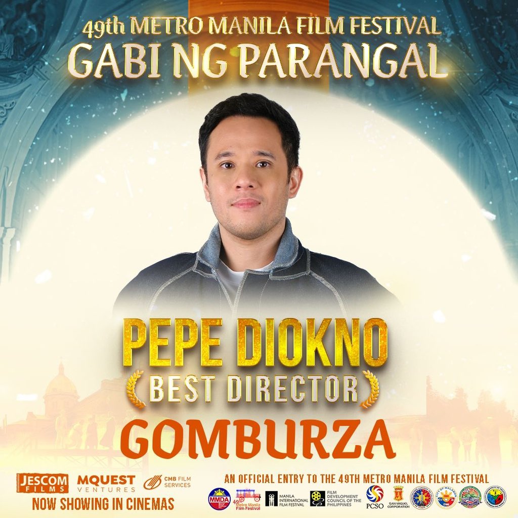 GomBurZaFilm's tweet photo. ANG NAGPASIKLAB NG KWENTO NG GOMBURZA! ❤️‍🔥❤️‍🔥❤️‍🔥

BEST DIRECTOR award goes to PEPE DIOKNO for ‘GOMBURZA’ at tonight’s #MMFF2023 Gabi ng Parangal! 

#GomBurZaMMFF #GomBurZaFilm #JesComFilms #MQuestVentures #CMBFilmServices https://t.co/oqrf7ykwwK