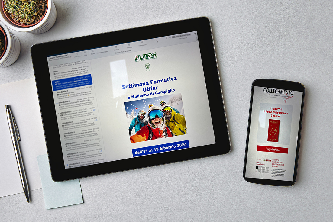 Resta in contatto con Utifar e iscriviti alle nostre newsletter, riceverai in anteprima Nuovo Collegamento, la nostra rivista ufficiale, e sarai sempre aggiornato sulle iniziative e sugli eventi dedicati ai nostri corsi formativi!
Iscriviti a questo link: rb.gy/2cwbyg