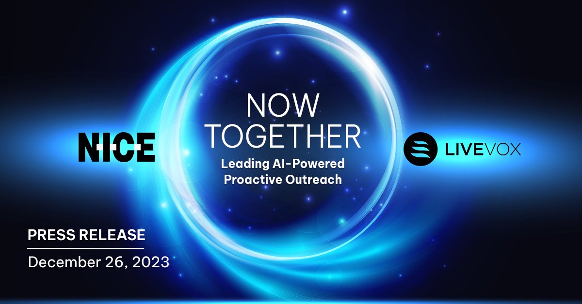 Jstoyano's tweet photo. NICE &amp; @LiveVox unite for the most comprehensive portfolio of AI-powered proactive outreach available today.

Discover how to revolutionize and scale your outbound CX >> https://t.co/DwWM4zR4e9 https://t.co/PxjoaYbEKH