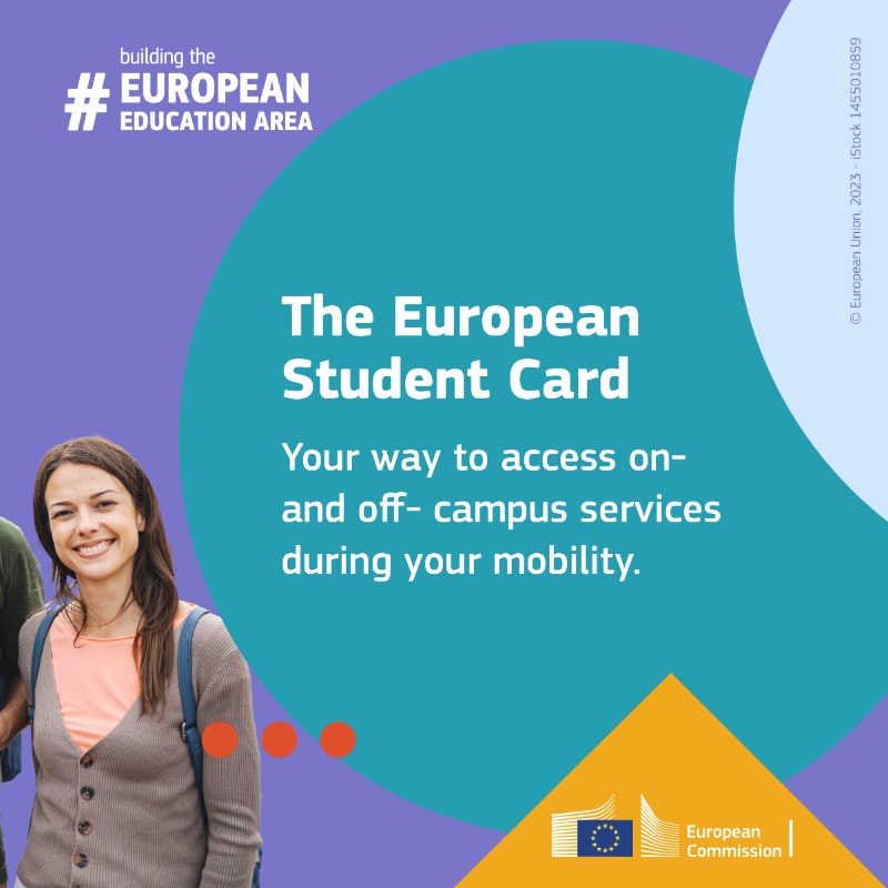 EUErasmusPlus's tweet photo. The #EuropeanEducationArea promotes student mobility across Europe, and the #EuropeanStudentCard initiative will play a crucial role in this effort.
This initiative aims to provide campus services to students throughout Europe, while digitalising all the boring paperwork!