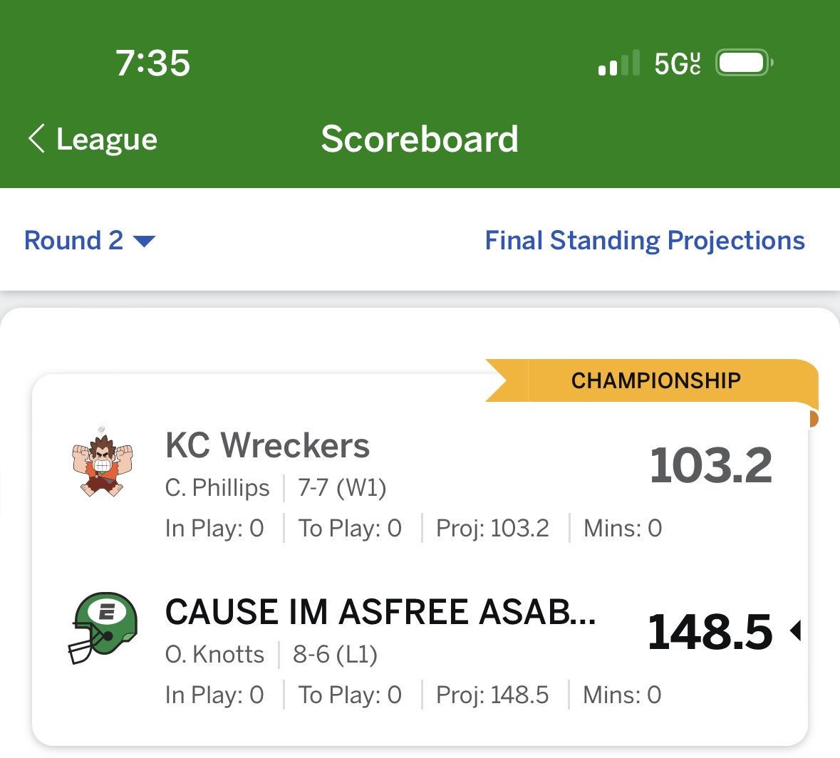 PrimetimeCP23's tweet photo. @Swellaire Literally all I had to do was play amari cooper instead of Ty chandler and I would’ve won my league :( https://t.co/SSTHYv2SMl