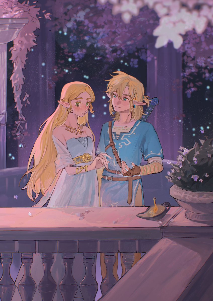 omm_Silvia's tweet photo. 🌸
來練習一下舞步吧？

#ゼルダの伝説 #Zelda #Zelink #BOTW https://t.co/jGG80LYt8E