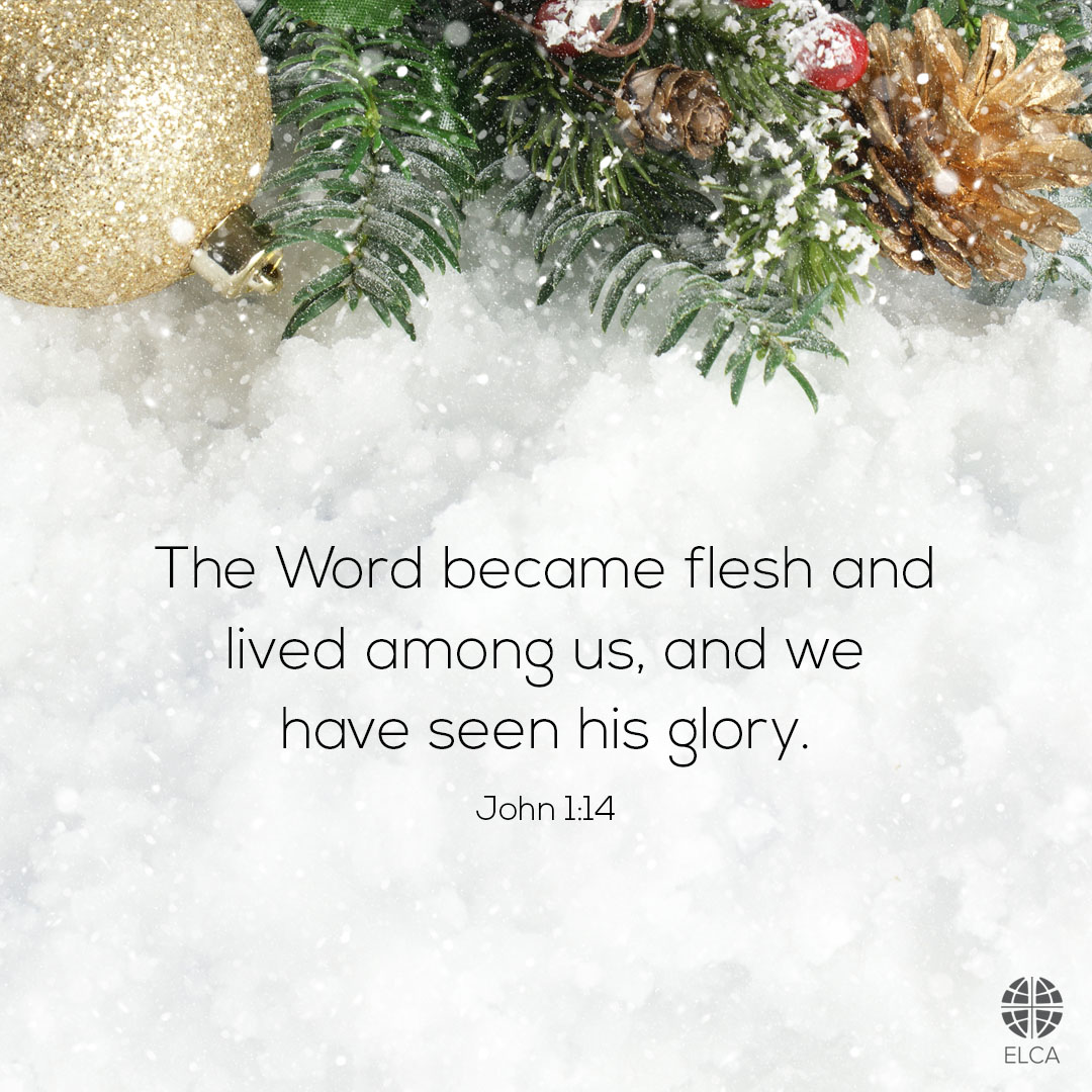 Today is the third day of Christmas. ❤️ 'In the beginning was the Word, and the Word was with God, and the Word was God. ... And the Word became flesh and lived among us, and we have seen his glory' (John 1:1, 14). #ELCA #Christmas #12DaysofChristmas