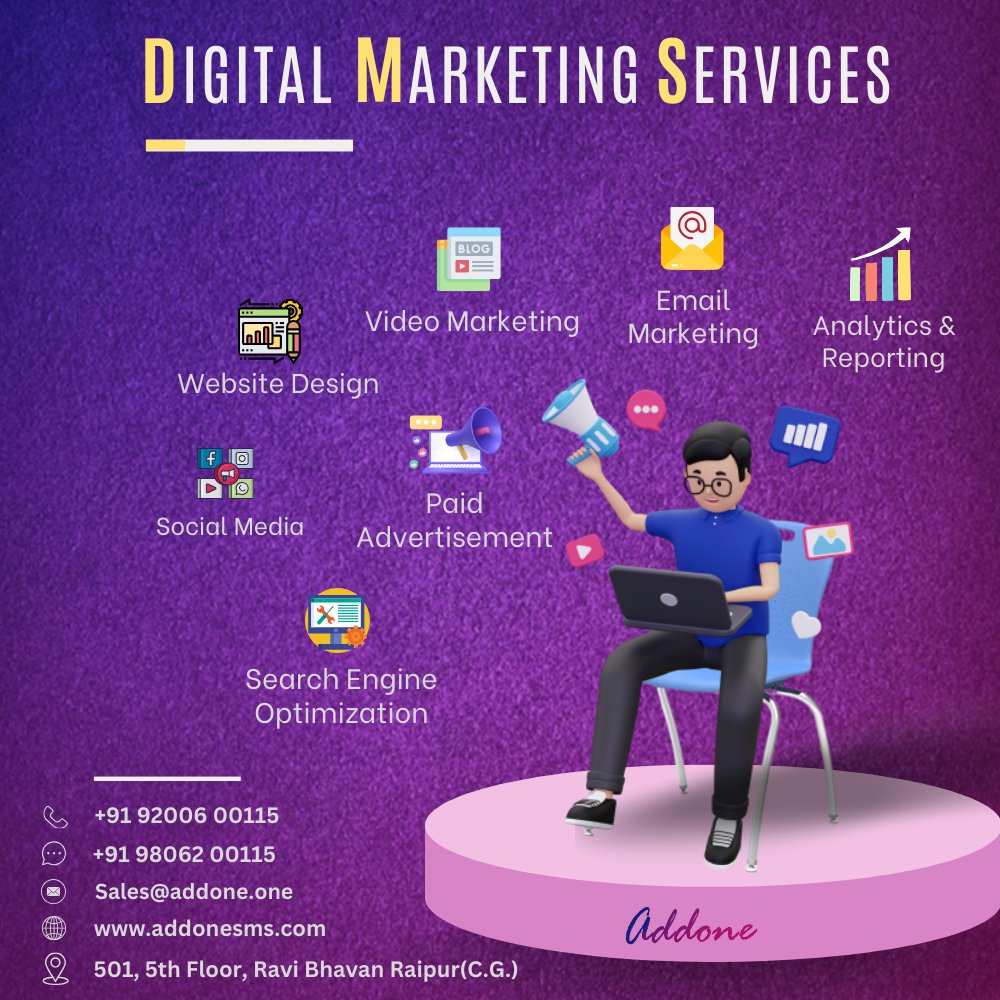 Addone_one's tweet photo. ⬆⬆⬆Digital Marketing Services ⬆⬆⬆

#addone #digitalmarketingservices #softwaredesign #consultingservices #development #customization #implementation #maintenance #testing #benchmarking
#designing #developing #textmessagemarketing #whatsappmarketing #domain #hosting https://t.co/oXFuRTiYjP