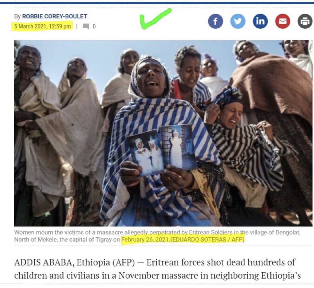 @vonderleyen The people in the picture are Tigrayans who face ethnic cleansing, torture and sexual violence from Ethiopian & Eritrean troops and Amhara fano militias in *Tigray, Ethiopia! 
#WarOnTigray #StopTigrayGenocide 
@GalGebru19 @POTUS @UN 
Please report her tweet below 👇🏽