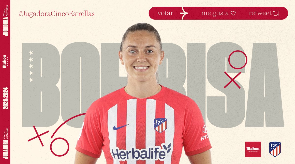 Fútbol Mahou (@futbolmahou) on Twitter photo RT o MG si crees que <a href="/VildeBoeRisa/">Vilde Bøe Risa</a> ha sido la #JugadoraCincoEstrellas del <a href="/AtletiFemenino/">Atlético de Madrid Femenino</a> en diciembre (4/6) RT o MG si crees que <a href="/VildeBoeRisa/">Vilde Bøe Risa</a> ha sido la #JugadoraCincoEstrellas del <a href="/AtletiFemenino/">Atlético de Madrid Femenino</a> en diciembre (4/6)