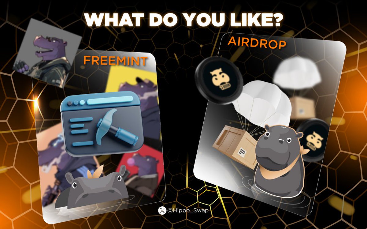🤔 Let's spice things up! What's your pick for the next move: Freemint, Airdrop, or why not both? 

🎁Drop your choice below, and the right answer could unlock a special gift just for you! 🌟
 #NFT #airdrop #Hippo #Hipposwap