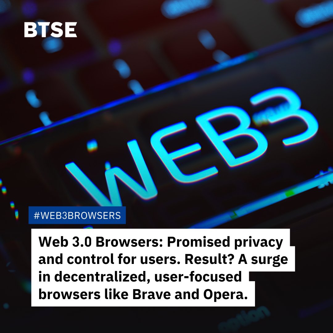 BTSE_Official's tweet photo. Web 3.0 Browsers: Promised privacy and control for users. Result? A surge in decentralized, user-focused browsers like Brave and Opera.
๐ Check out more in our #Web3 review: https://t.co/m7Hx1PEg0V
#Web3Browsers #DataPrivacy https://t.co/mExMoRb4Dk