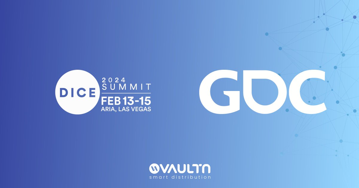 VaultN_'s tweet photo. As we wrap up the year, it’s prime planning time! Who’s attending DICE and GDC this spring? Let’s schedule a meet-up to explore how our smart distribution platform can boost your business. #Gamesindustry #Gamesdistribution #gamedev #DICE2024 #GDC2024 https://t.co/uYiup0o4gO