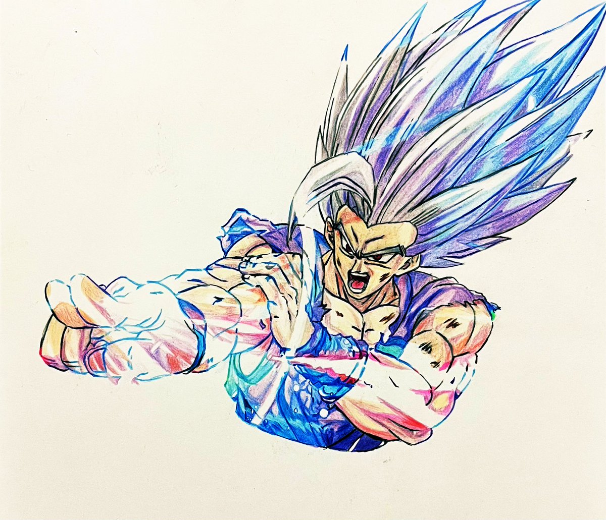 ドラゴンボール「少ししか進みませんでした#ドラゴンボール超#悟飯ビースト#色鉛筆#模写 」|ダインのイラスト