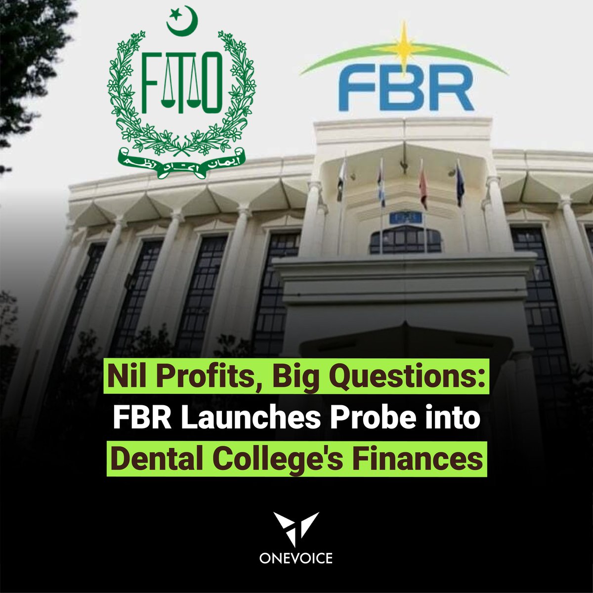 1Voicepk's tweet photo. The Federal Tax Ombudsman (FTO) has directed the Federal Board of Revenue (FBR) to conduct a detailed audit of a medical college that has been filing “Nil” Income Tax Returns since 2017. 

#news #pakistan #fbr #colleges #medical https://t.co/6IA5XJAag1