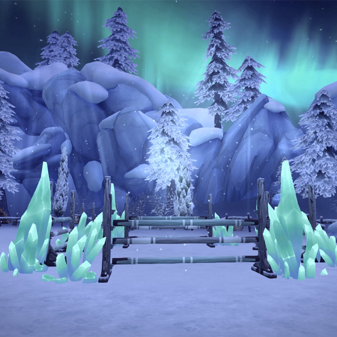 StarStable's tweet photo. Happy New Year! 🎆 The dancefloor is ready! Find sparkling New Year's outfits and dance the night away! 👯💖

The Caprans in the Winter Village has set up a Show Jumping race. 👀☃️
👉https://t.co/RlMw5jgugc

#SSOwinter #StarStable #StarStableOnline #HorseGame https://t.co/WU6PPhYYCu