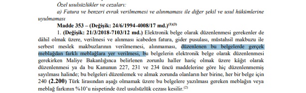 Dün biri bana usulsüz fatura diye bir kavram yok demişti? Burada mı o?