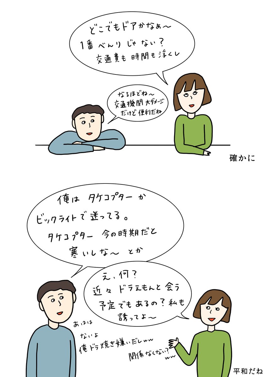 『ドラえもんの道具で何がほしい?』  ただただ平和な2人
