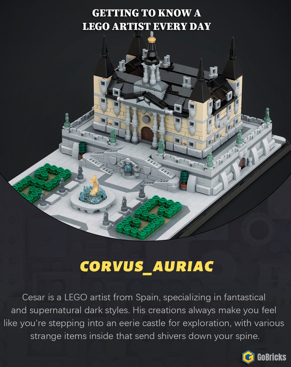 GoBricks_'s tweet photo. Getting to know a LEGO artist every day: corvus_auriac
Follow me, where I share various Building Blocks art!
#gobricks #moc #bricks #brickfan #buildingblocks #lego #legomoc #legoideas #legoart #legofan #artists #gothicart #gothicartist #gothicartwork #legohauntedhouse https://t.co/bnTH4a7uaZ