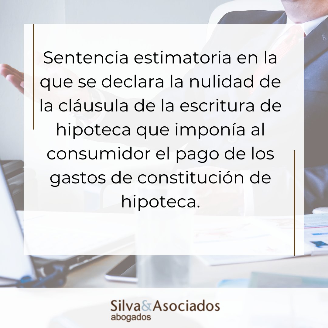SilvaAsociados's tweet photo. ☑️ {#ÉxitoSilva}
⚖️ Casos de éxito de Silva & Asociados: Gastos de hipoteca.
#hipoteca #gastos #clausulas #SilvaAsociados #exitolaboral #judiciales #derecho #justicia #legal https://t.co/WShhJp22ix