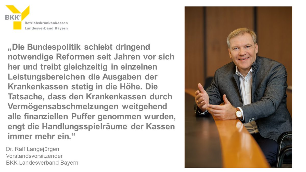 Dr. Ralf Langejürgen, Vorstandsvorsitzender @BKKLVBayern zu den GKV-Finanzen und besonderen Herausforderungen 2024 bkk-bayern.de/presse/pressei… vimeo.com/896874158