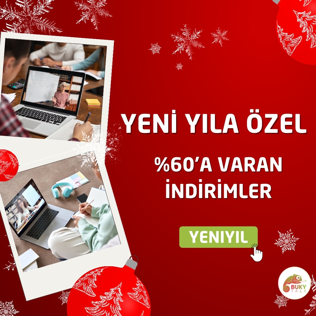 bukytalk's tweet photo. ☃️ YENi YILDA İNGİLİZCE KONUŞMAYA BAŞLA 

Başarı, asla vazgeçmeyenlerindir. Hedeflerine doğru yürü, zirveye ulaş! 🚀

İndirim Kodu: YENIYIL

Hemen satın almak için 👉🏻 https://t.co/UpgwgR3G6J 🎁

#BukyTalk #Yeniyıl #İngilizce #English #Speaking https://t.co/tdWxeSjckA