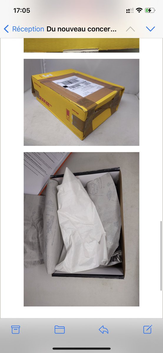 c_neoz's tweet photo. @stockx (Les photos de stock x : bien évidemment vide le colis fait moins de 2 kilos, donc le colis a été ouvert et la paire volé entre le moment du dépôt et l’arrivé chez stock x) https://t.co/01SioZYZBN