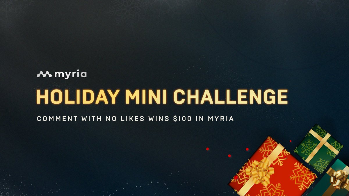 Myria's tweet photo. A mini challenge before we end the year! We dare you to comment and if no one likes your comment, you win $100 in $MYRIA. 😉

To enter:
1️⃣ Answer the question below (and hope no one likes it)
2️⃣ Follow @myria
3️⃣ RT + tag a friend

Question: What is your fondest memory with gaming?

You have 48 hours. Let the comment frenzy begin!