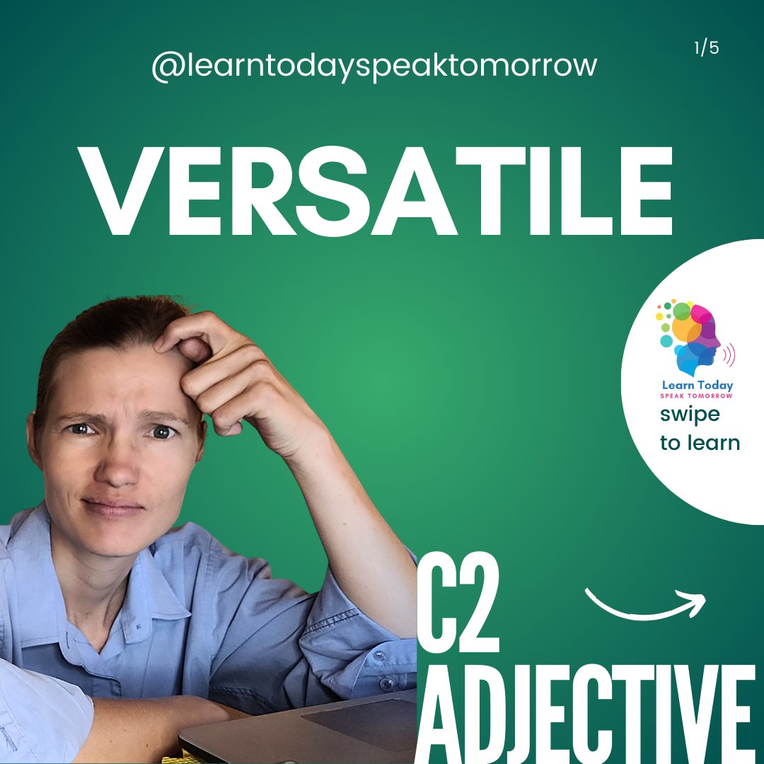 LeandasEnglish's tweet photo. Add a twist to your language! Let's play with the C2 adjective "versatile" today. Bring on your creative spirit and thrill us with your extraordinary usage of the word in a sentence. Can't wait to be amazed by your clever wordplay! #WordChallenge #VersatileUsage https://t.co/X5MfqYPaSd