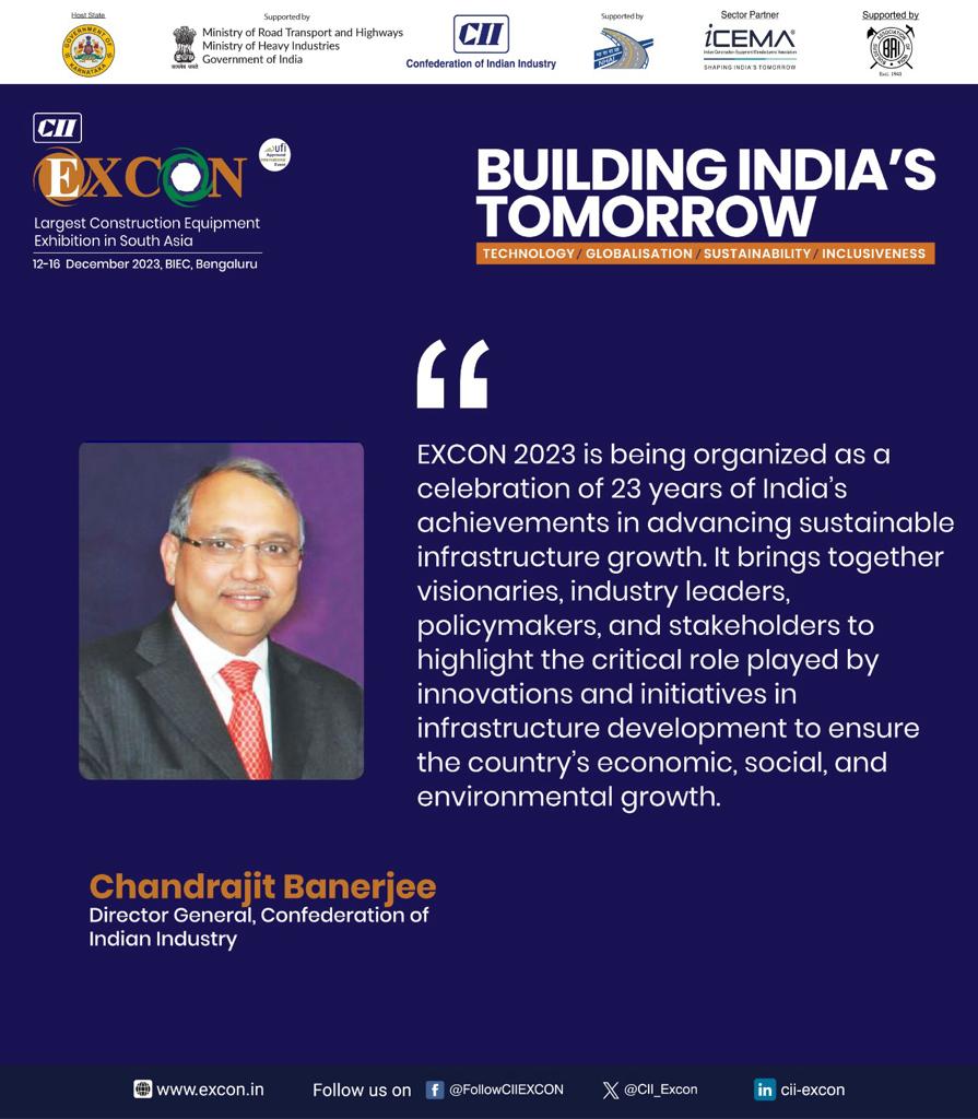 Message from <a href="/CB_CII/">CB</a> , Director General,  <a href="/FollowCII/">Confederation of Indian Industry</a> 

#CIIEXCON2023