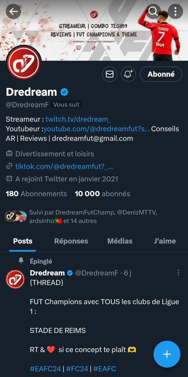 DredreamFUT's tweet photo. Vous êtes maintenant 10 000 à me suivre 🥹

Pour un compte créer il y a 15mois c'est juste incroyable alors merci à tous ❤️ 

Un grand merci à @Mordu2FUT, @Elde_fut, @_MaatM_, @SerialzPro, @Futixx93, @Mrbuu13_Ytub pour m'avoir donner de la visibilité, j'oublierai pas 🫶 https://t.co/UyQDEpJ9H5