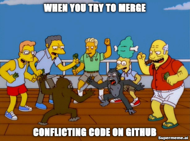 devActivity's tweet image. It is like refereeing a rap battle between your branches🎤🤼♂️ 
#CodeClash #GitVersusGit #CodePeaceTalks #GitHub #programmerhumor #codingmemes #devmemes #programminghumor #devjokes