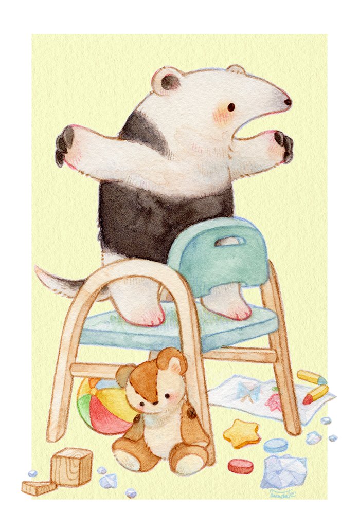 「すぐ椅子の上で遊んじゃう動物シリーズ 」|＊だてちゃん＊のイラスト