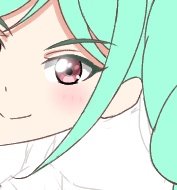 1girl solo smile close-up looking at viewer green hair blush  illustration images