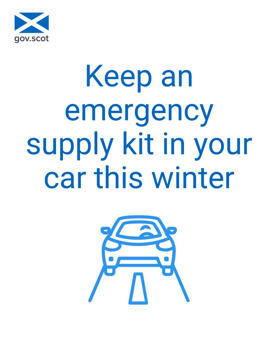 P_H_S_Official's tweet photo. This winter, make sure you know how to stay safe if you need to travel.
Keep an emergency kit in your car filled with items such as:
- Battery jump leads
- A blanket
- A first aid kit
Find out what else to include at
https://t.co/7mPaR7BNaX
#PHSWinterInfo https://t.co/V1Nf7xTt3o