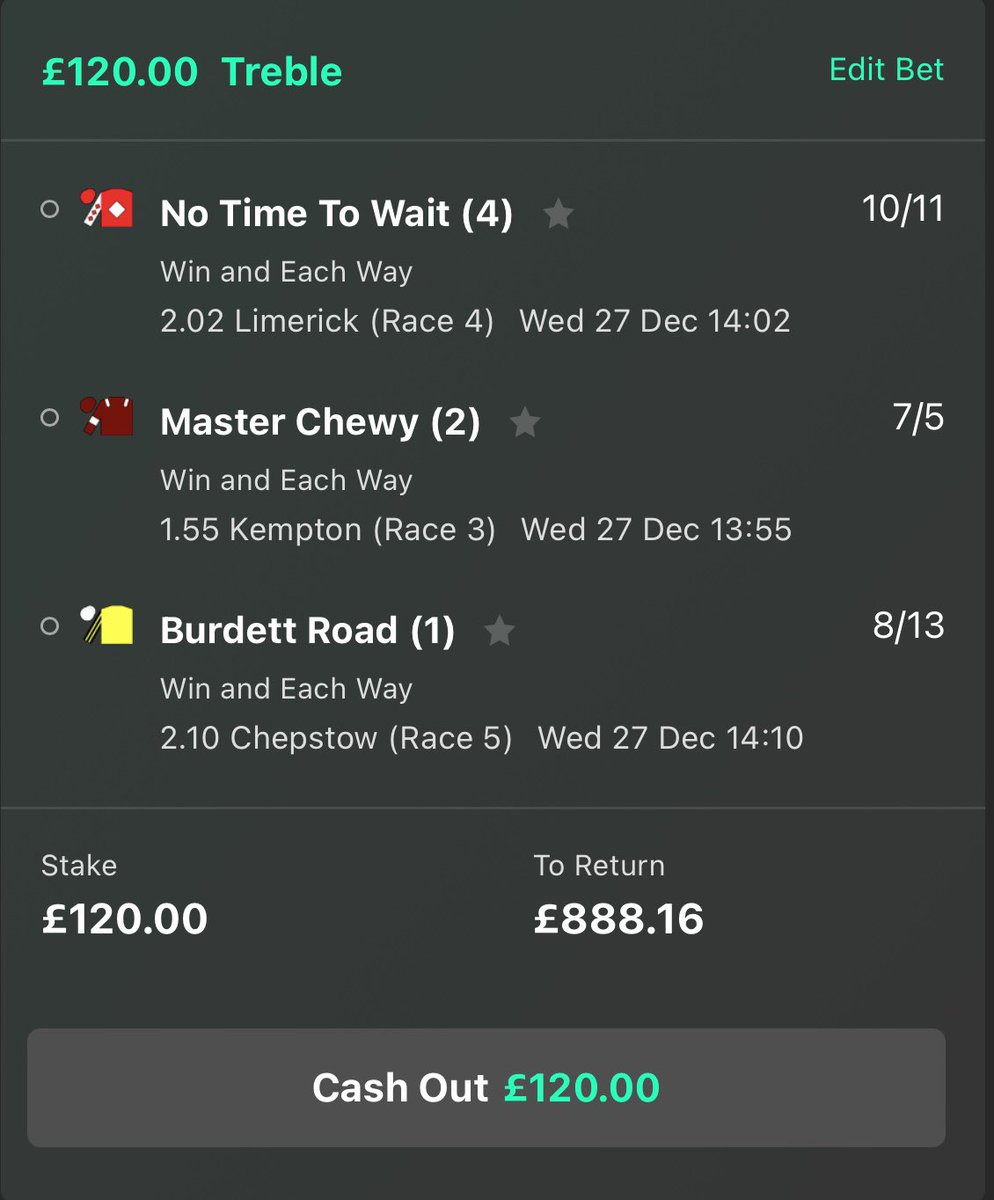 DjHorseRacing's tweet photo. 7/1 CASH GIVEAWAY 💰🤑

I’ll be placing all my bets today with Unibet as you get £40 free bets 🤑

Signup ▶️ https://t.co/5SbN3oUGJU

If This TREBLE fold lands I’ll be giving away £400 cash to 2 follower! How to enter 🔽 

Retweet and Follow ❤️ this tweet to enter!!!

Good luck if following! 💰

(18+ Gamble Responsibly, T&C)