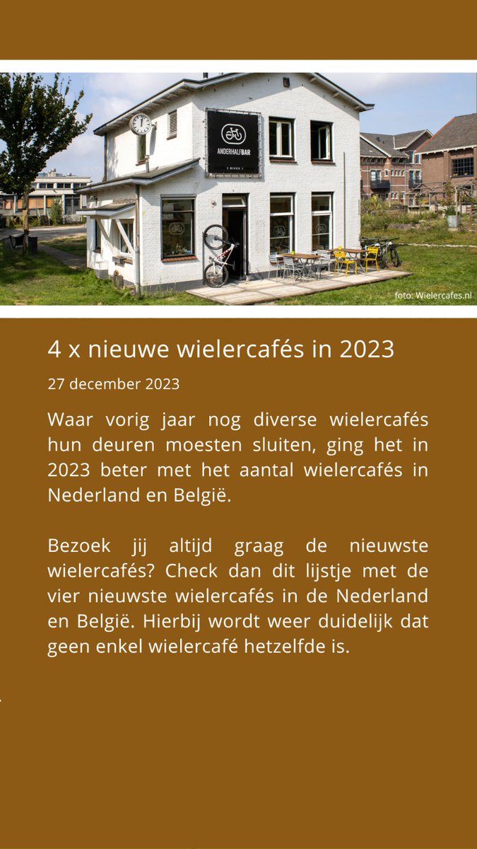 🔥 4 x nieuwe wielercafés in 2023 💙
👉 wielercafes.nl/nieuws/4-x-nie…
Waar mis jij nog een wielercafé?
