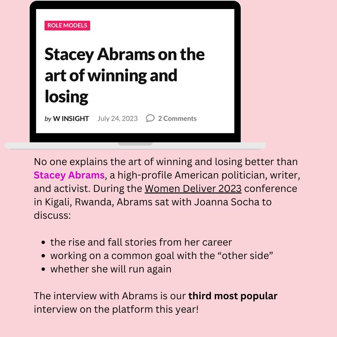 Insight4W's tweet photo. It has been a fantastic year for W Insight, with several incredible role models featured on our platform. Several interviews were particularly popular among our readers. And we are happy to share the list of the four most popular reads on our platform. 
#womenstories #womenleader https://t.co/MShceIhAep
