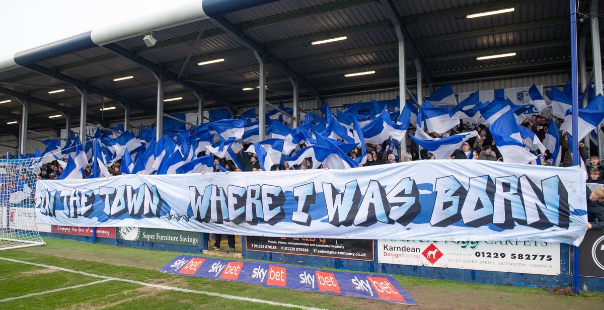 UkSupporters's tweet image. Barrow AFC with sewn pattern flags &amp;amp; digitally printed banner for the game against Stockport County F.C. 
To view our materials please visit supporters-uk.com .