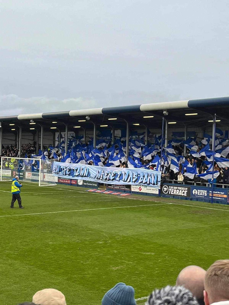 UkSupporters's tweet image. Barrow AFC with sewn pattern flags &amp;amp; digitally printed banner for the game against Stockport County F.C. 
To view our materials please visit supporters-uk.com .