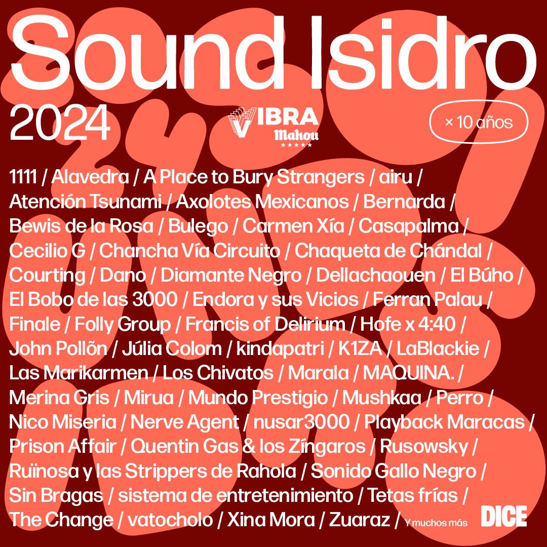 sonicwavemag's tweet photo. Nuevas bandas se suman a la décima edición de Sound Isidro Vibra Mahou 2024
https://t.co/TCT3y9ttFU
@soundisidro #soundisidro https://t.co/klG1KM39zK