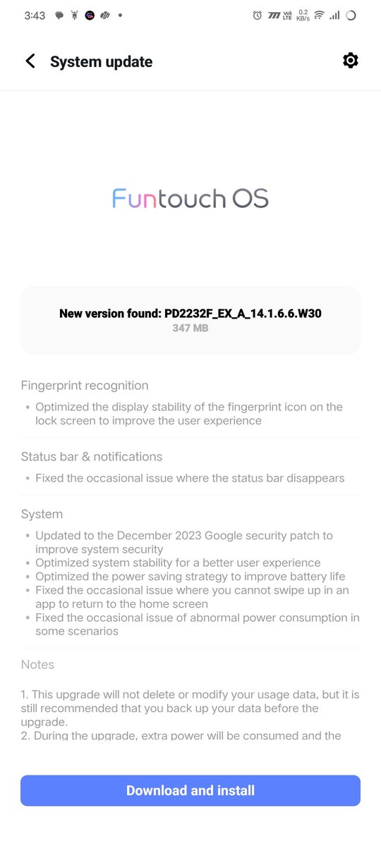 ashishnayakone's tweet image. #Iqooneo7pro dec update

#update #funtouchos14