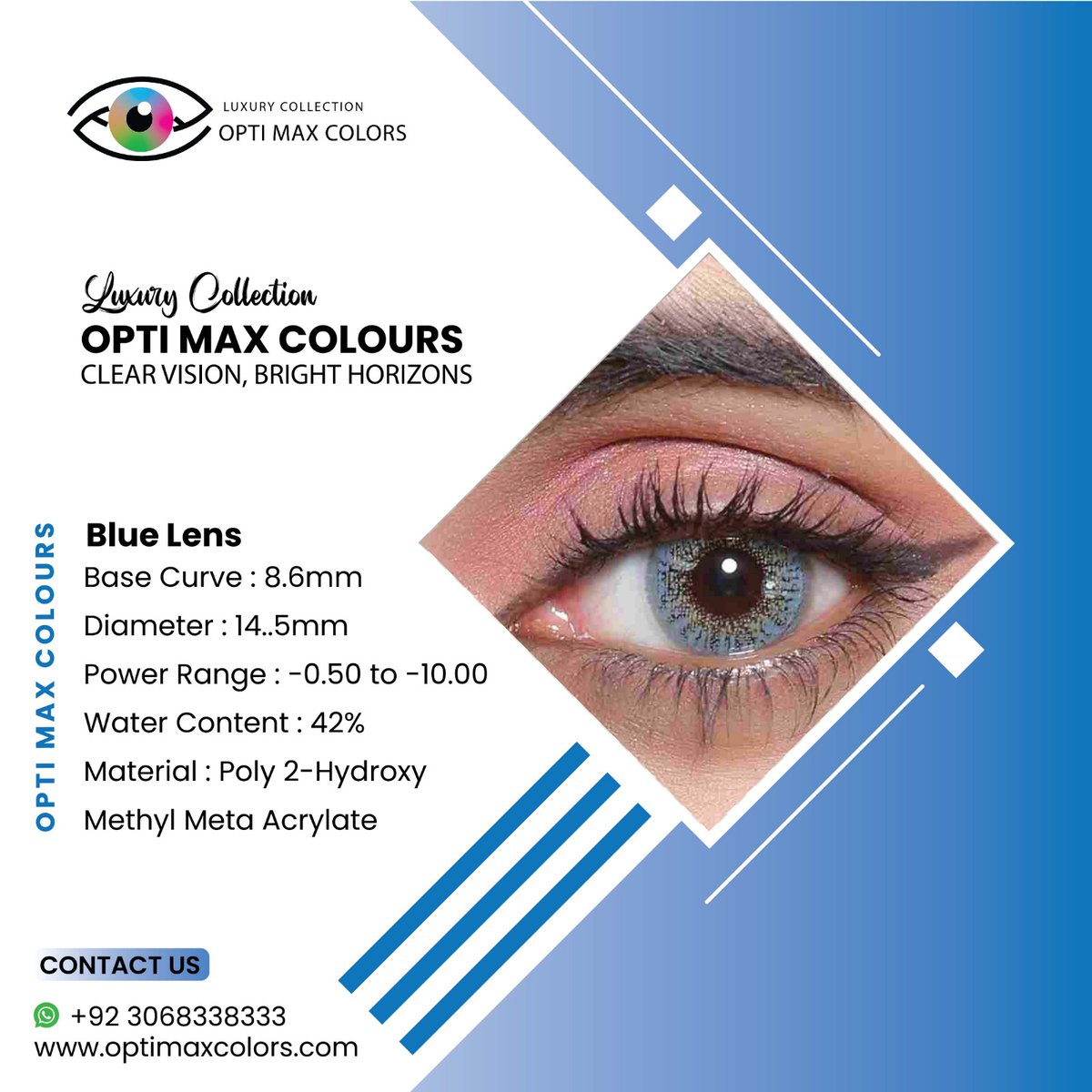 Optimaxcolors's tweet photo. Opti Max Colors caters to various preferences with specialty lenses designed for different occasions, whether it's a casual day out or a special event.

#optimaxcolors #optimax #bluelenses #eyewear #contactlens #lenses #eyelens #viralvideo #Trending #viralvideo #fly #foryou https://t.co/l59DVrmjUF