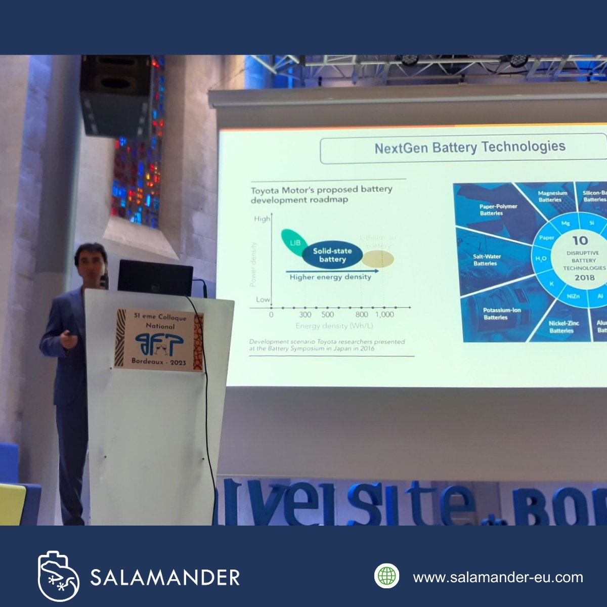 SALAMANDER Project (@salamandereu) on Twitter photo Our partner in the <a href="/SALAMANDER/">Tasha Crosskey</a> Project Prof. <a href="/DavidMecerreyes/">Innovative Polymers Group</a> from <a href="/upvehu/">UPV/EHU</a>, who was also recently appointed as President of GEP (Grupo Especializado en Polimeros), delivered a lecture at GFP National Colloquium in Bordeaux, France.
#horizoneurope #battery #salamanderEUproject Our partner in the <a href="/SALAMANDER/">Tasha Crosskey</a> Project Prof. <a href="/DavidMecerreyes/">Innovative Polymers Group</a> from <a href="/upvehu/">UPV/EHU</a>, who was also recently appointed as President of GEP (Grupo Especializado en Polimeros), delivered a lecture at GFP National Colloquium in Bordeaux, France.
#horizoneurope #battery #salamanderEUproject
