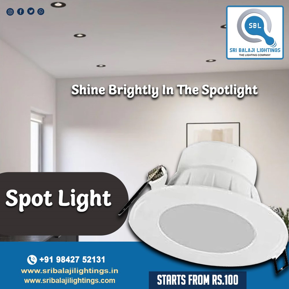 Sri balaji lightings 'Spot Light' Shine Brightly In The Spotlight ☎For enquiry call us 9842752131 sribalajilightings.com #sribalajilight #smartlighting #hibaylight #fancylights #downlight #smartlighting #ledropelight #ropeledlight #wallmounted #walldecor #DeskLamp #ledlights