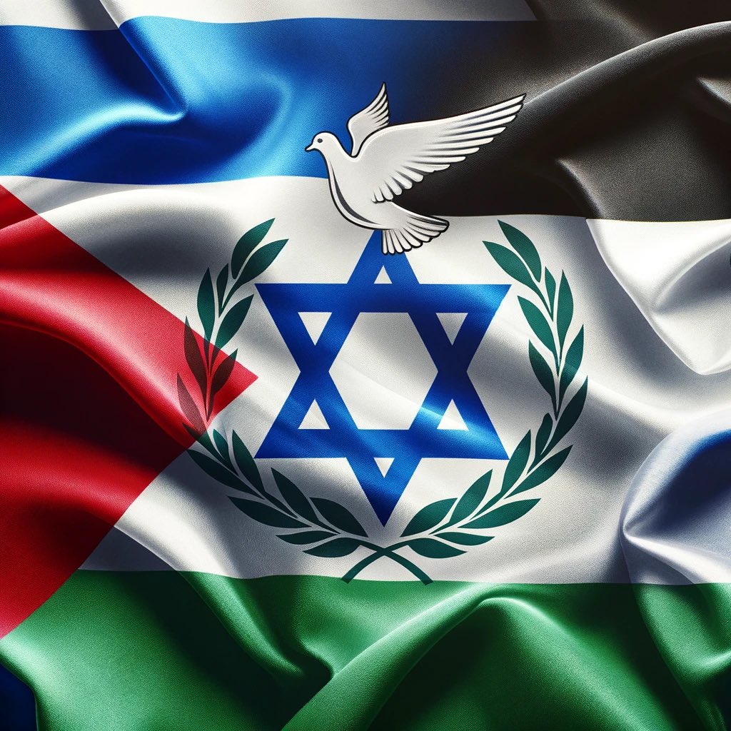 “#Flag for #Israel - #Palestine unitary state” by #ChatGPT @OpenAI Just experimenting. #gaza #peace #shalom #salam