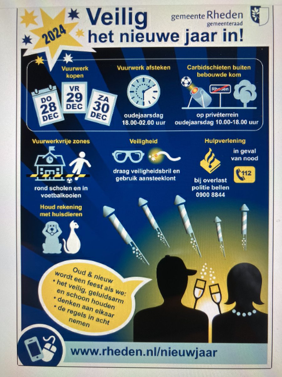 De kerstdagen zijn voorbij, ga veilig het nieuwe jaar in en houd rekening met je omgeving.