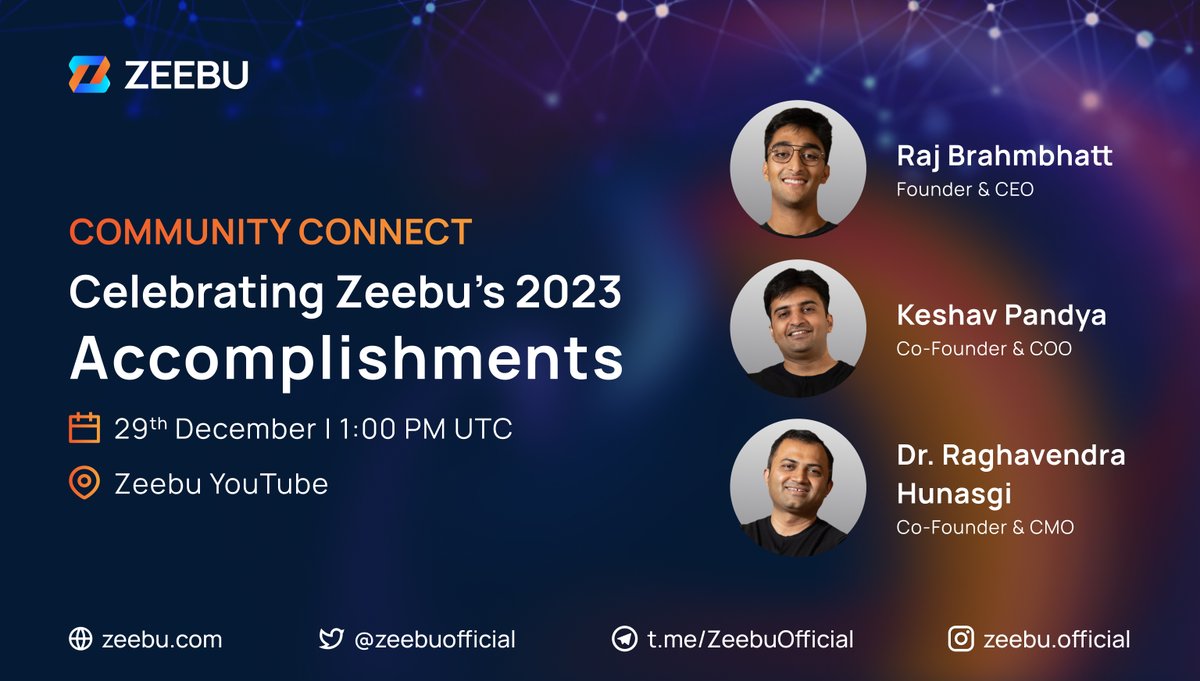 zeebuofficial's tweet image. 🌐Tune in to the next Community Connect. Dive deep into #Zeebu’s 2023 Accomplishment, progress on Zeebu Club, product update, &amp;amp; more.

📅 29 Dec | 1 PM UTC

📌 Catch us on Zeebu YouTube: youtube.com/watch?v=HrQJ9M…

Let's connect for great insights!
