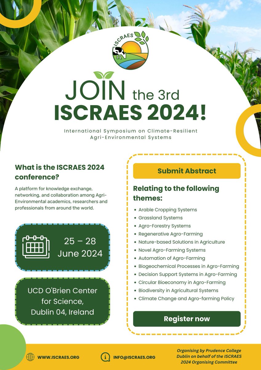 ISCRAES's tweet photo. 📢 Exciting Update! 
The 3rd ISCRAES is now rescheduled to June 25th to 28th, 2024. The venue is  
the prestigious UCD O'Brien Centre for #Science in Dublin 4. 
🏛️ #Savethedates &amp; get ready for an inspiring scientific event!  
Visit: https://t.co/QsAjax7vFs
#DublinConference https://t.co/bwICZWAmhe