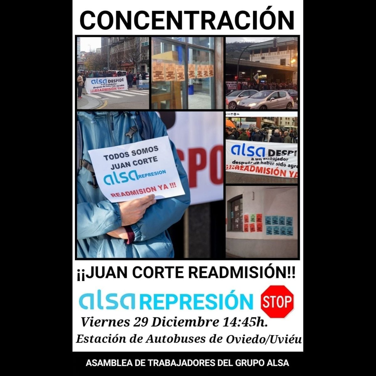 ConceyuPopularA's tweet photo. N’asturianu.

CONTINÚEN LES MOVILIZACIONES ESCONTRA LOS DESPIDOS NA EMPRESA ALSA

VIENRES 29 D’AVIENTU. DENDE LES 14:45 h. ESTACIÓN D’AUTOBUSES D’UVIÉU.

ENTAMA: ASAMBLEA DE TRABAYADORES D’ALSA. https://t.co/91iTrh3n73