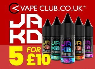 EcigClick's tweet photo. The Jak'd Nic Salt E-liquid range are outstanding!

Even better - we have a great #VapeDeal !

At @vapeclub you can grab 5 x 10ml for £10 or 2 x 100ml for £25!!

👉  https://t.co/VeTZtwKl1J

#VapeClub #DispergoJakd #Jakd #Eliquid #Vape #Vaping #Ecigclick https://t.co/Qg8yNbmxFz