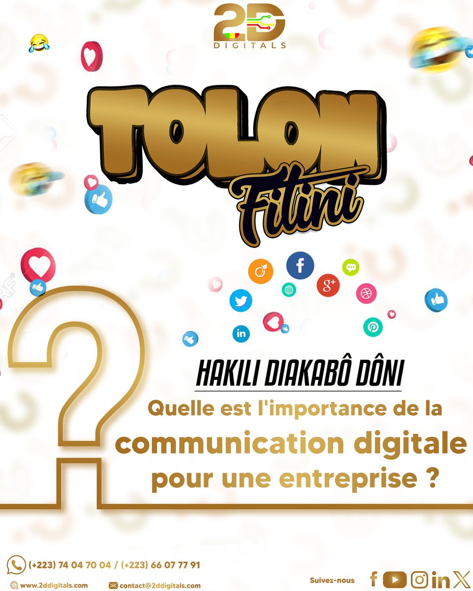 2dDigitals's tweet photo. Quelle est l'importance de la communication digitale pour une entreprise ?
A vos claviers très chers amis !!!
#tolonfitini
#instantjeu
#hakilidiakabodoni
#2ddigitals https://t.co/p1RMmTUNDs