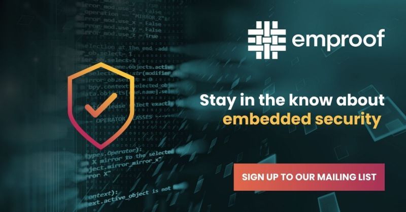 emproofsecurity's tweet photo. Sign up to our mailing list to keep up to date with the latest news about #Emproof next year: https://t.co/P8wBVWFCWx

#EmproofNyx #embeddedsecurity #embeddedsoftware #softwaresecurity #softwareprotection #hardwaresecurity #hardwareprotection #IPtheft #IPprotection #IPintegrity https://t.co/BGQlxtQdQ0